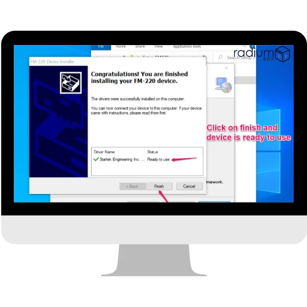 Step 8: After the computer restarts, connect your Startek FM220 device to your computer and start using it with the RD Service.