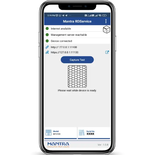 Step 6: Please wait while device is ready, device information is also available at the bottom of the screen.