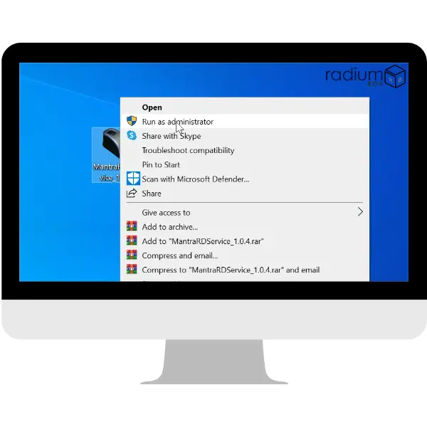 Step:- 5  Run the MantraRDService.exe under administrator privilege.