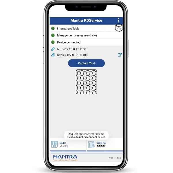 Step 5: Connect the device & wait for requesting for register device, please donot disconnect the device