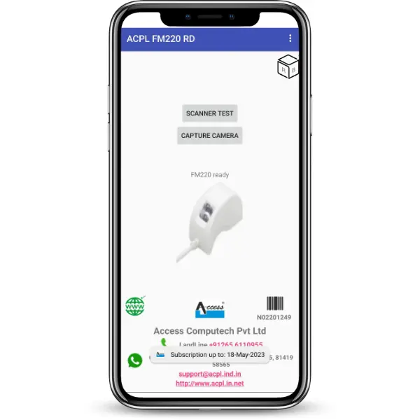 Step 5: The subscription information of your device is visible in this stage & showing FM220 is ready.